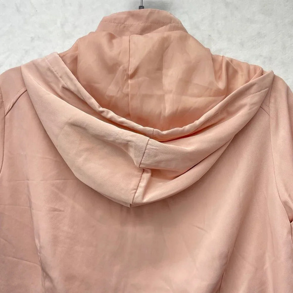 Forever 21 Jacket Women's Sz S Light Pink Full Zip Hooded Drawstring Long Sleeve - Picture 11 of 12